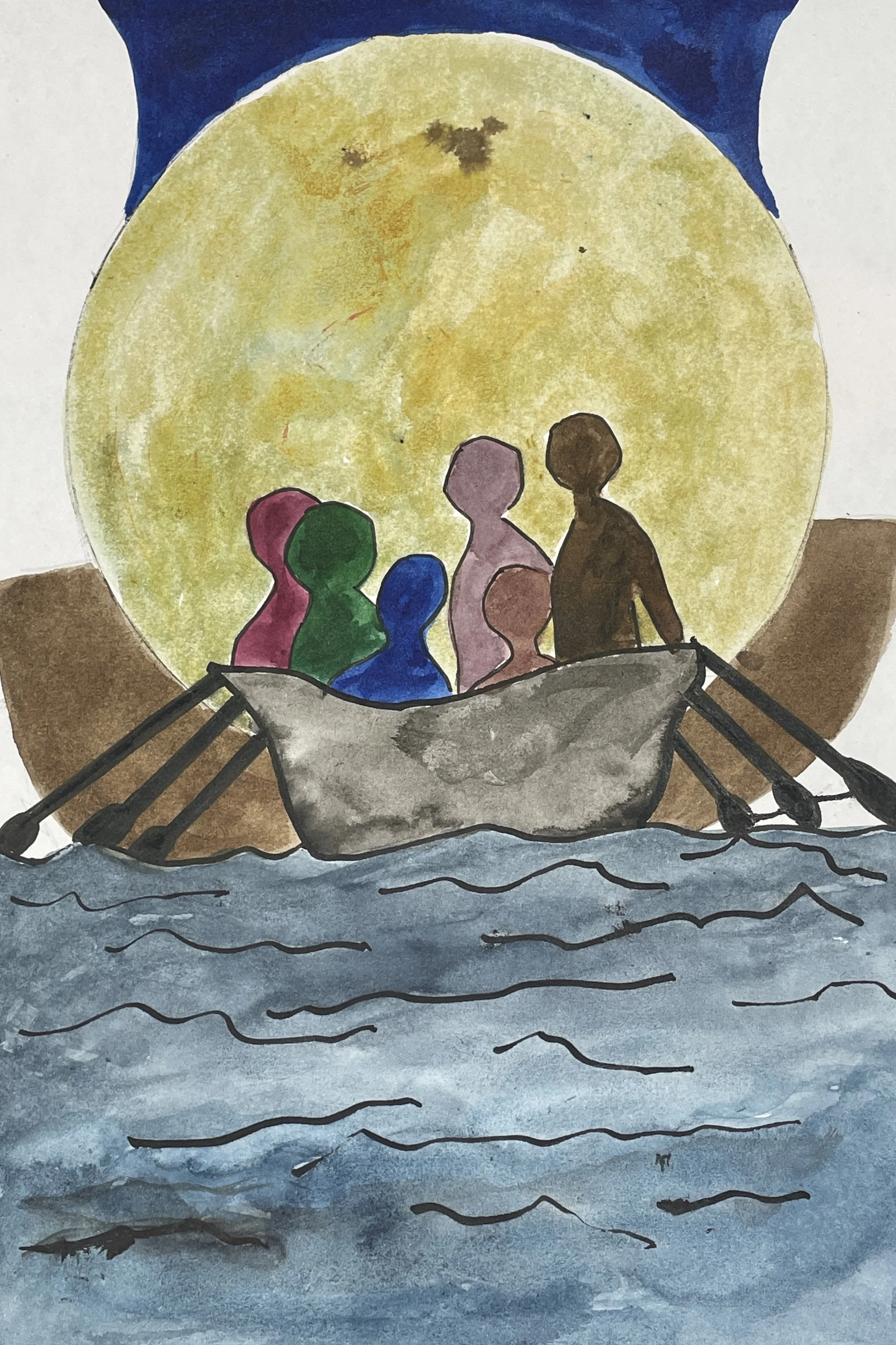 33 
The Skiff-boat ne’rd; I heard them talk, 
“Why, this is strange, I trow! 
Where are those lights so many and fair 
That signal made but now?”