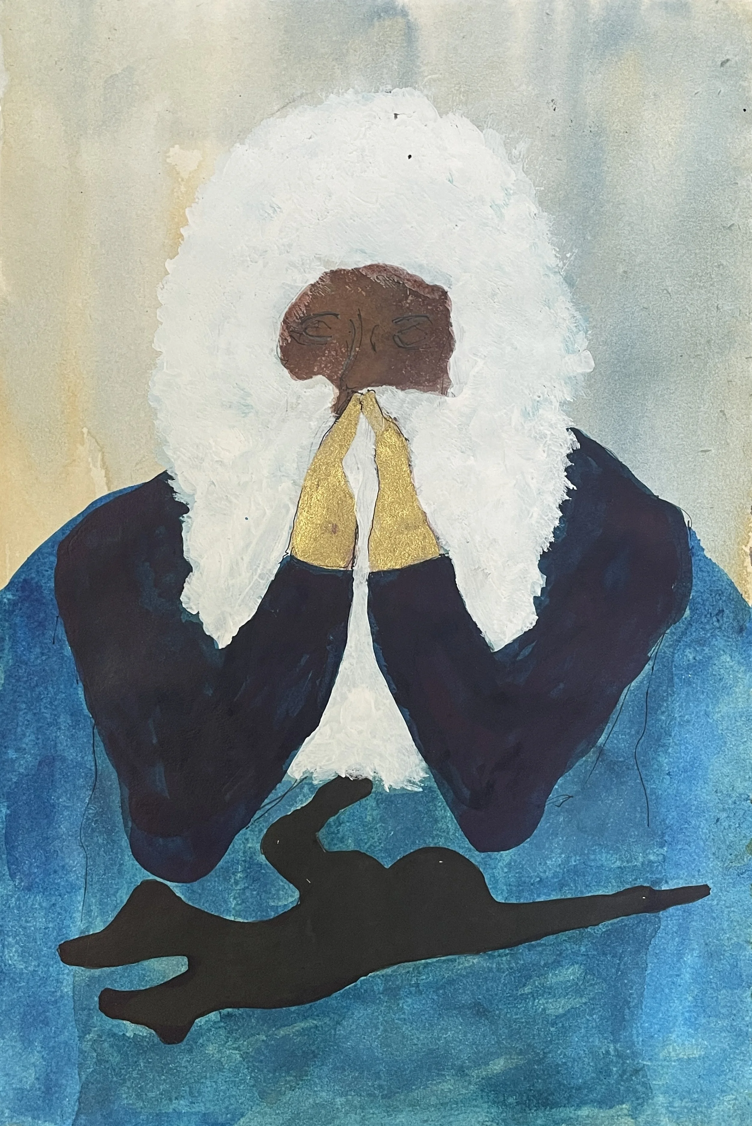 41 
I mov’ed my lips: the Pilot shriek’d 
And fell down in a fit. 
The Holy Hermit raised his eyes 
And pray’d where he did sit.