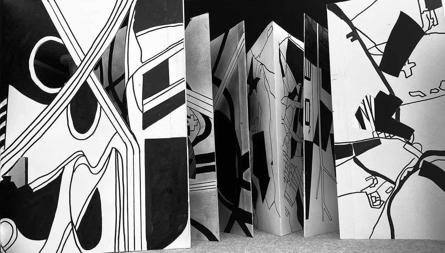 Landscape readings - ink &amp; graphite on paper/board bound as a concertina book #artworks #artgallery