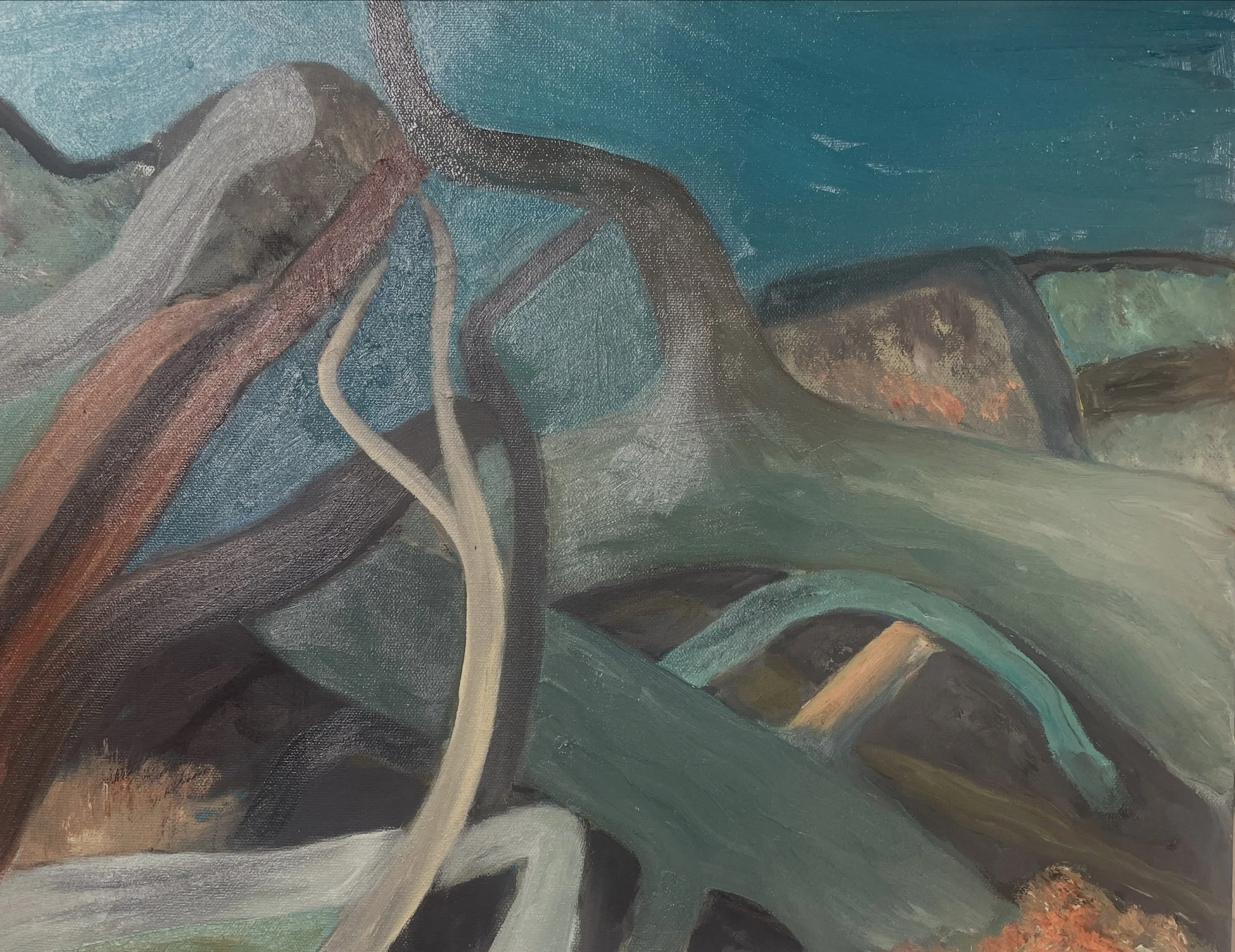 I&rsquo;ve just spent two days at Cabilla Cornwall (on Bodmin Moor) - home to a rare area of unspoiled Temperate Rainforest (ancient woodland that&rsquo;s been undisturbed for 100&rsquo;s of years). This is an oil painting of a tiny fragment of the w