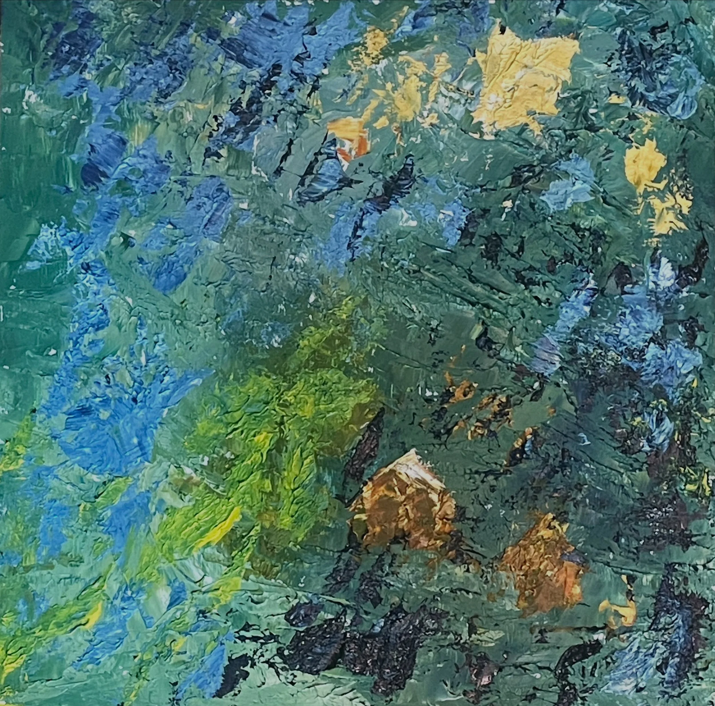 Sor Brook in North Oxfordshire&hellip;.Oil on canvas.