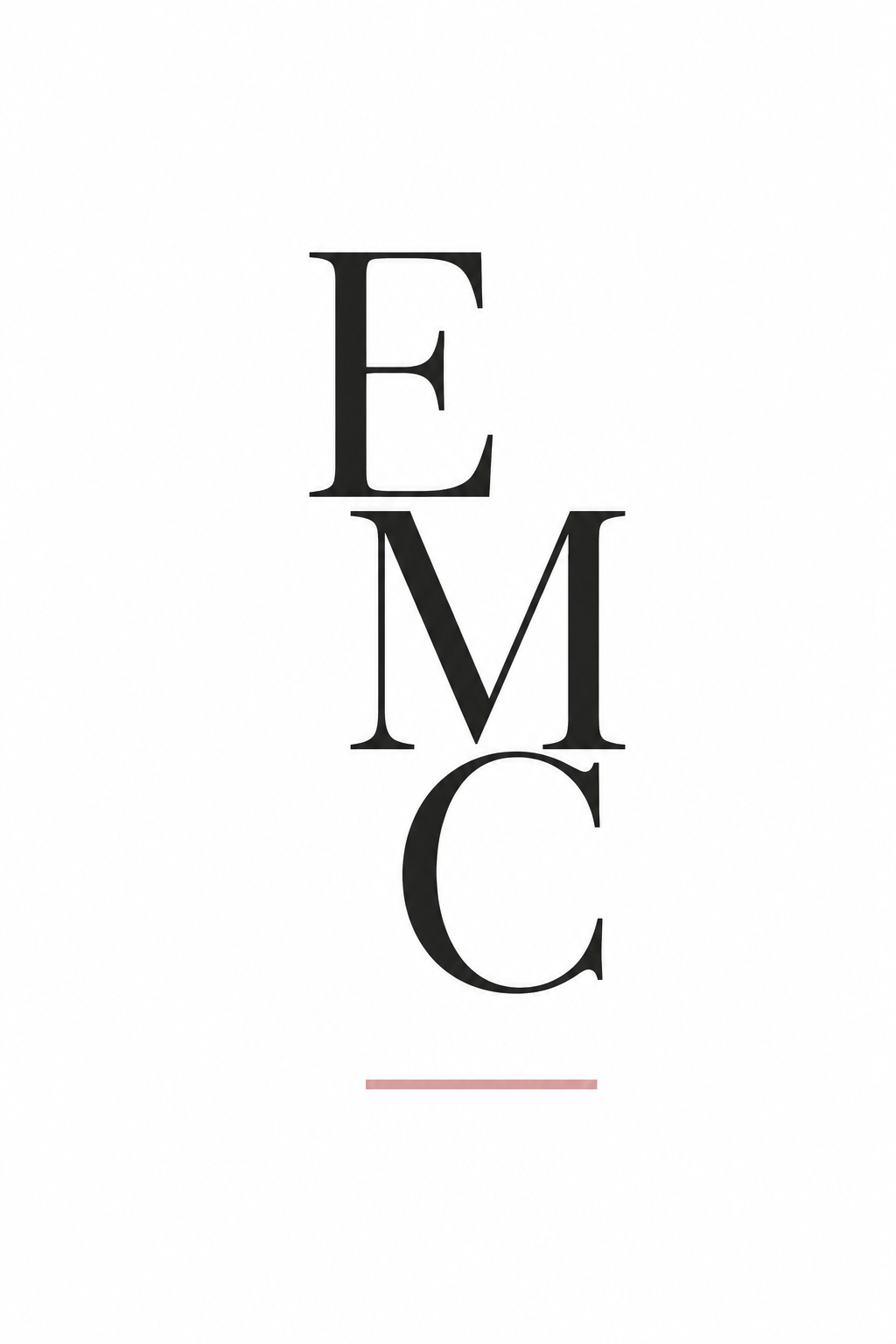 Vertical arrangement of the words 'EYE MOM C' in black font on a white background.