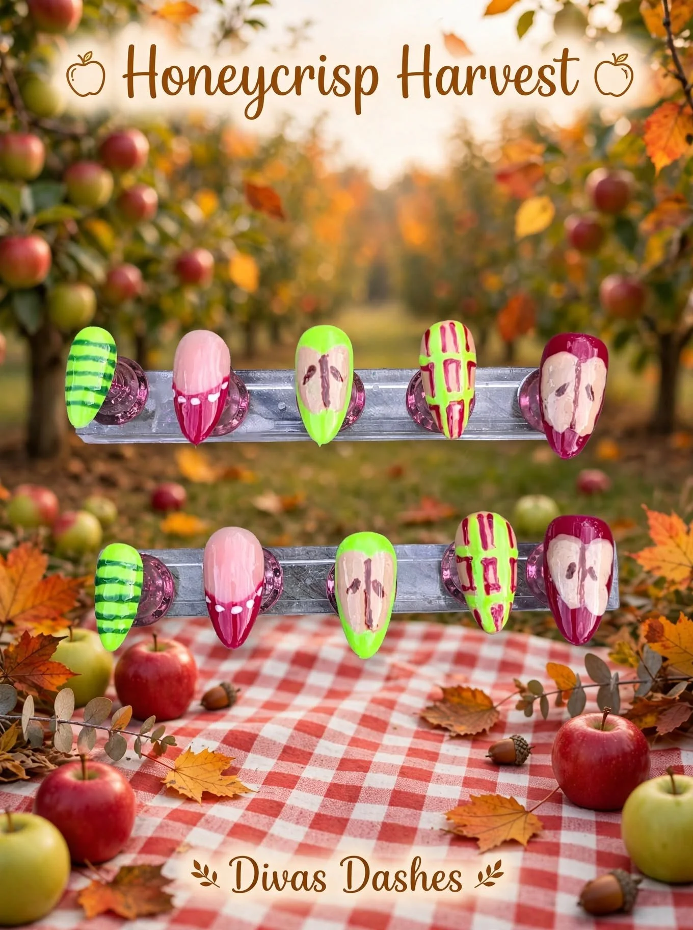 Honey crisp Harvest Handmade Nail Set