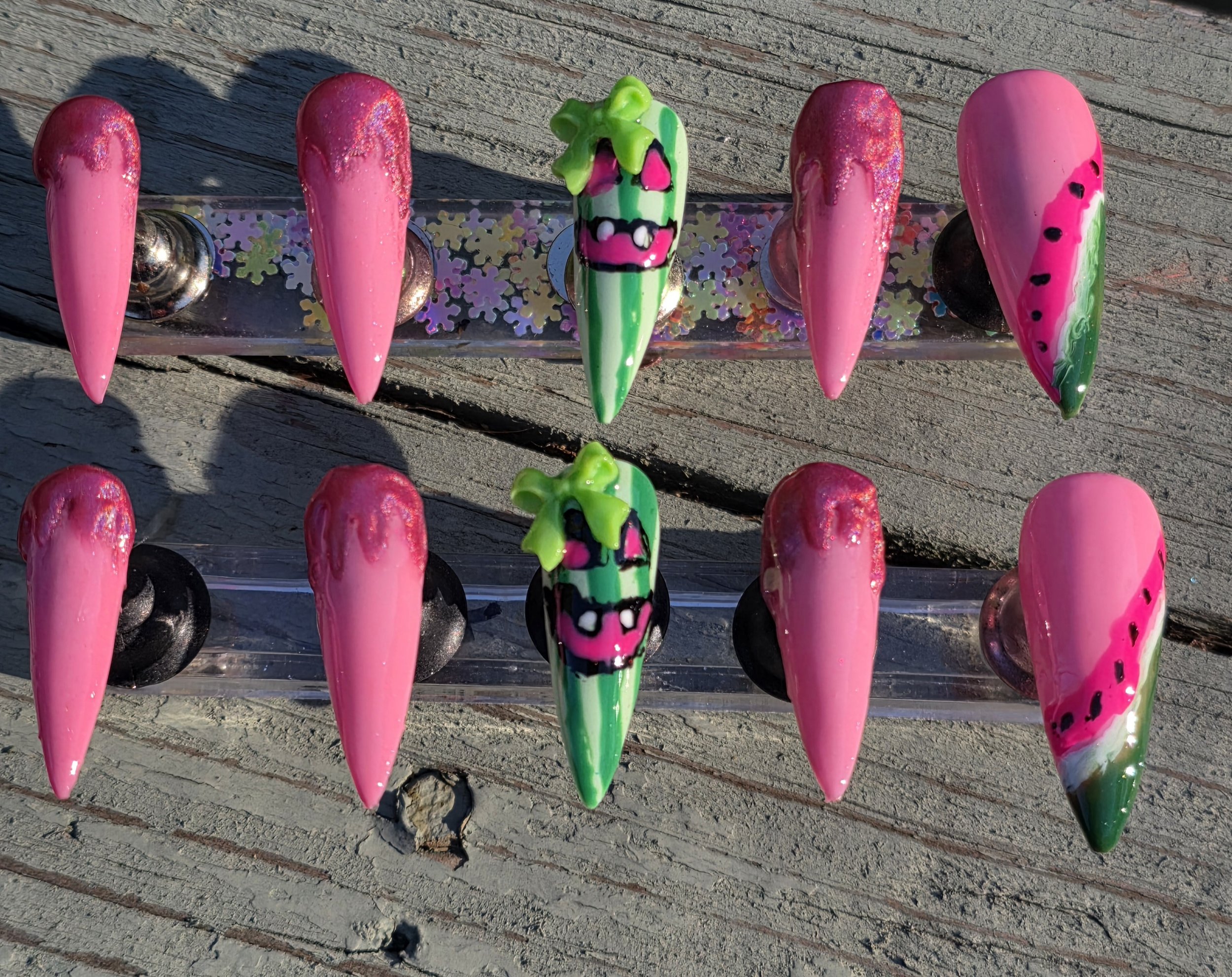 Watermelon Frights Handmade Nail set