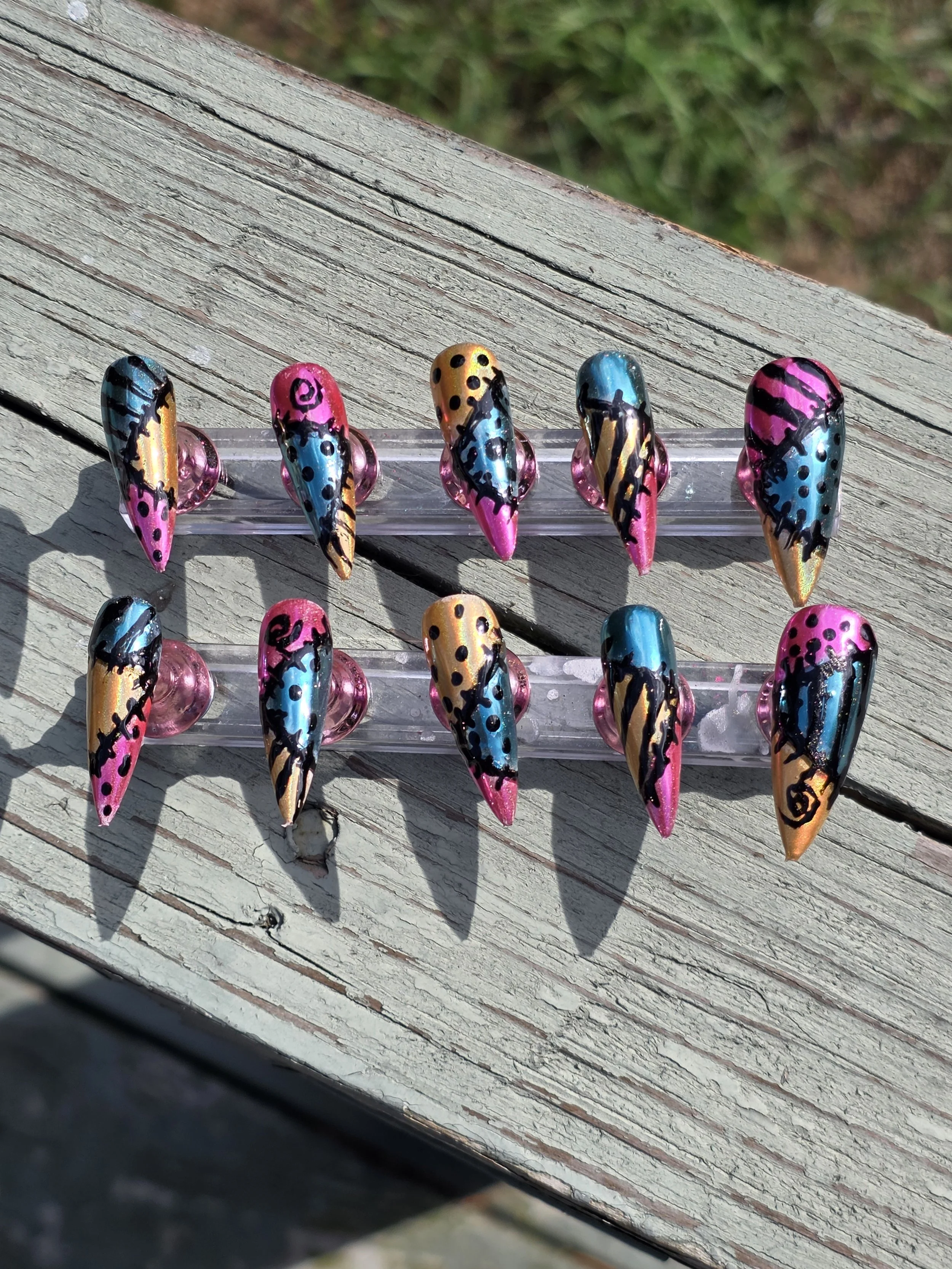 Sally Patchwork Dreams Handmade Nail set