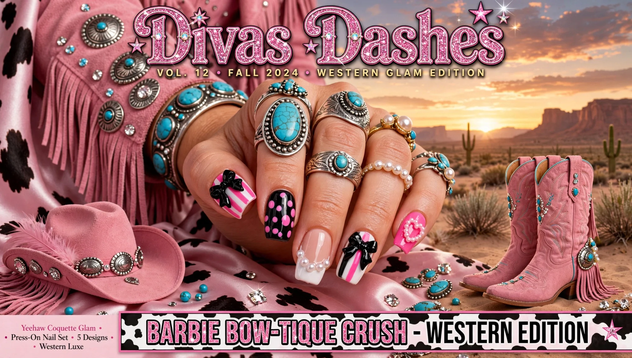 Barbie Bow-Tique Crush Handmade Nail set