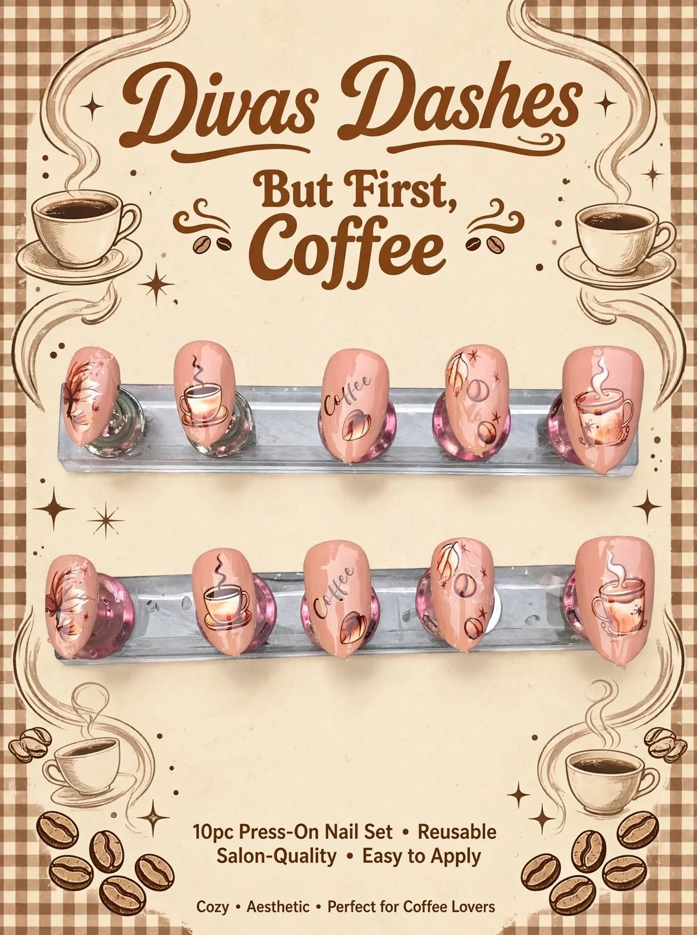 But First, Coffee Handmade Nail Set