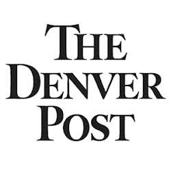 The Denver Post logo in black and white