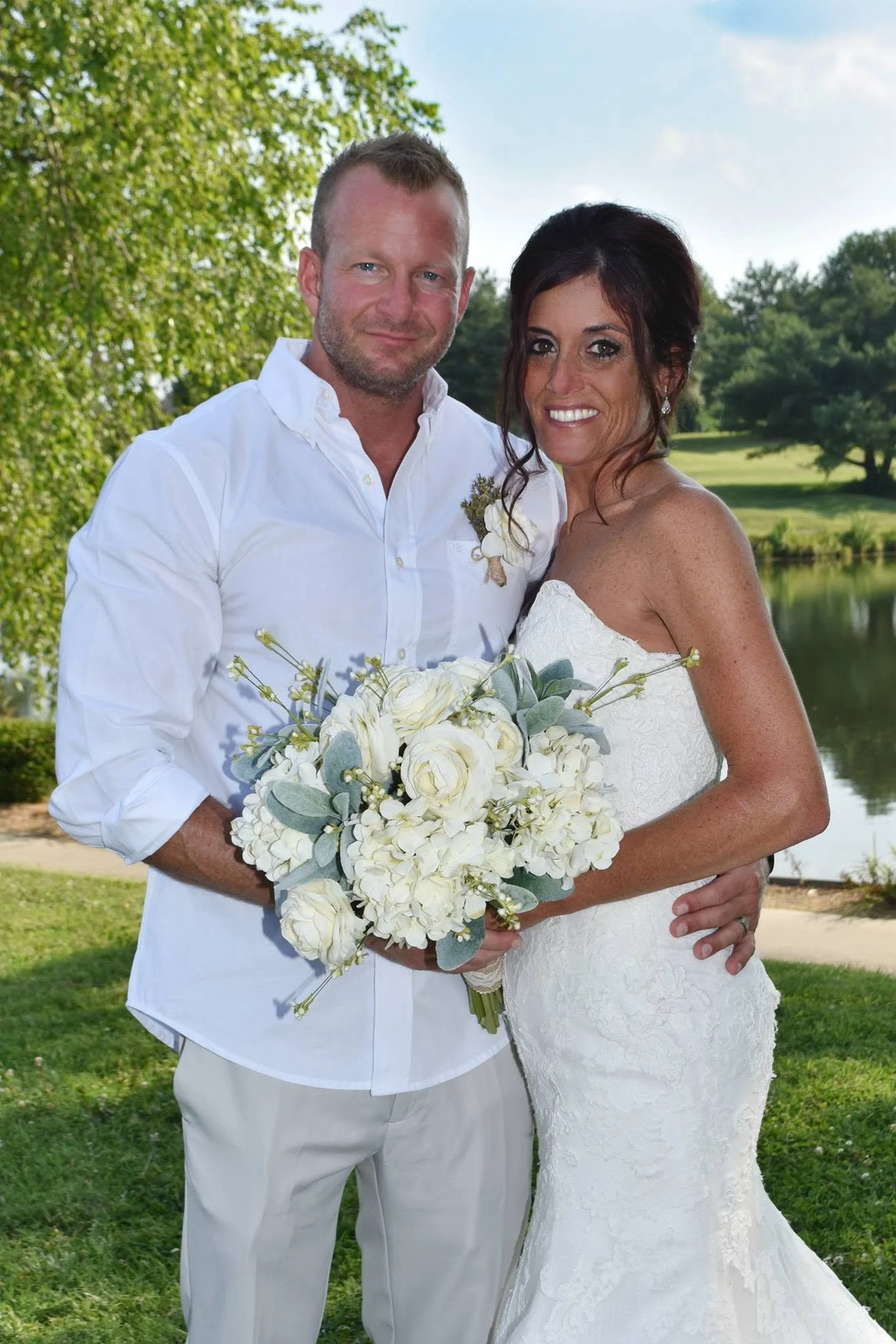 Michael and Angela of DJ AM2PM on their wedding day, the husband-and-wife team behind DJ AM2PM