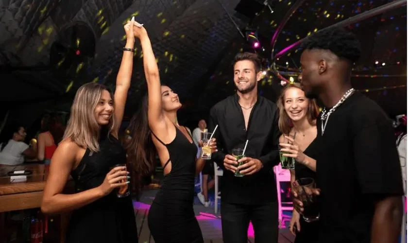 Guests participating in interactive entertainment at a corporate event