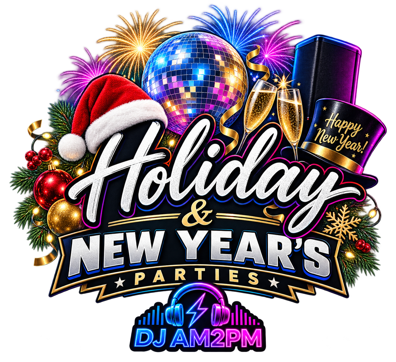 DJ AM2PM entertainment for holiday and New Year's parties