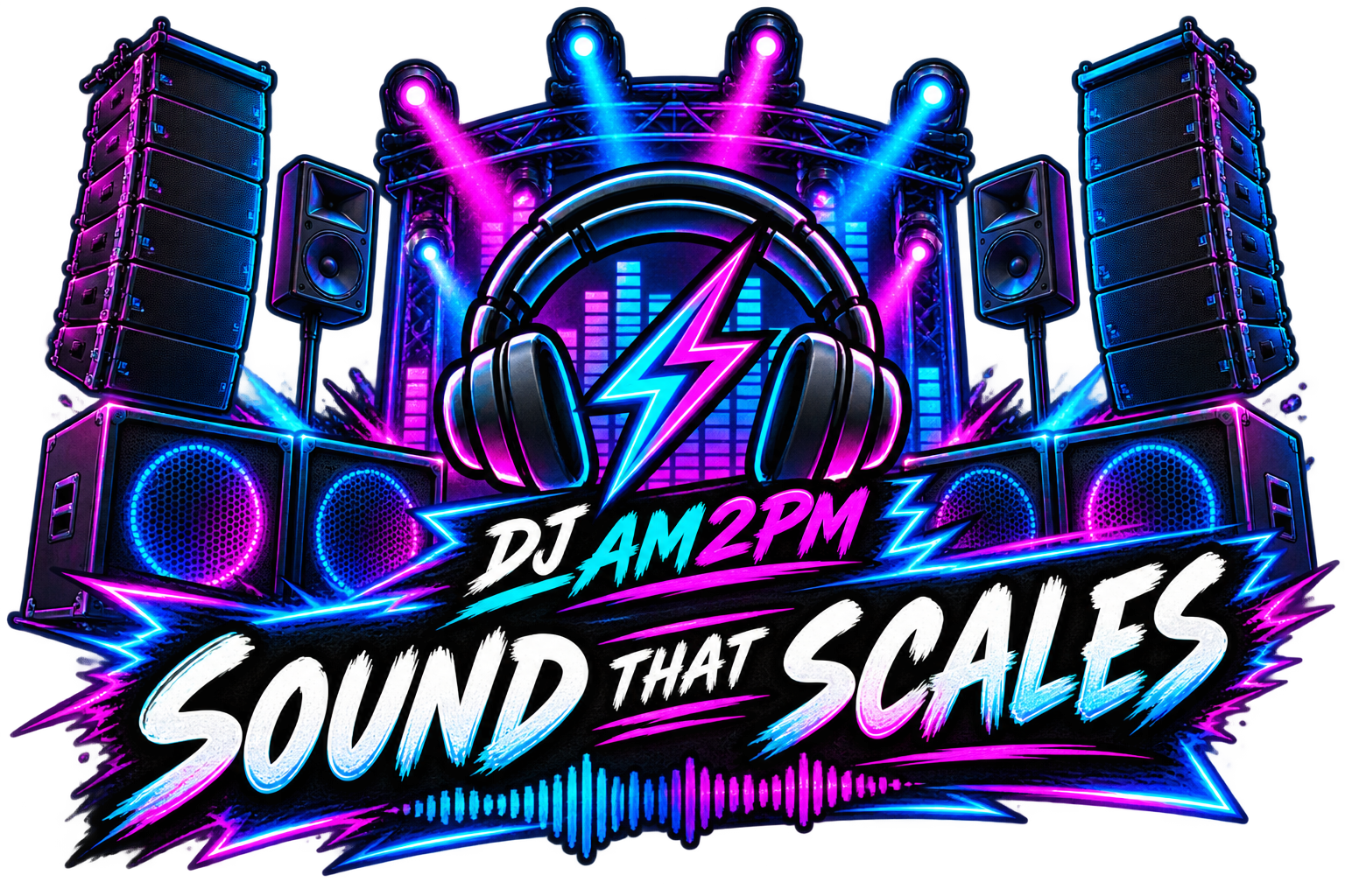 Professional DJ sound system scaled for festivals, community events and large outdoor crowds