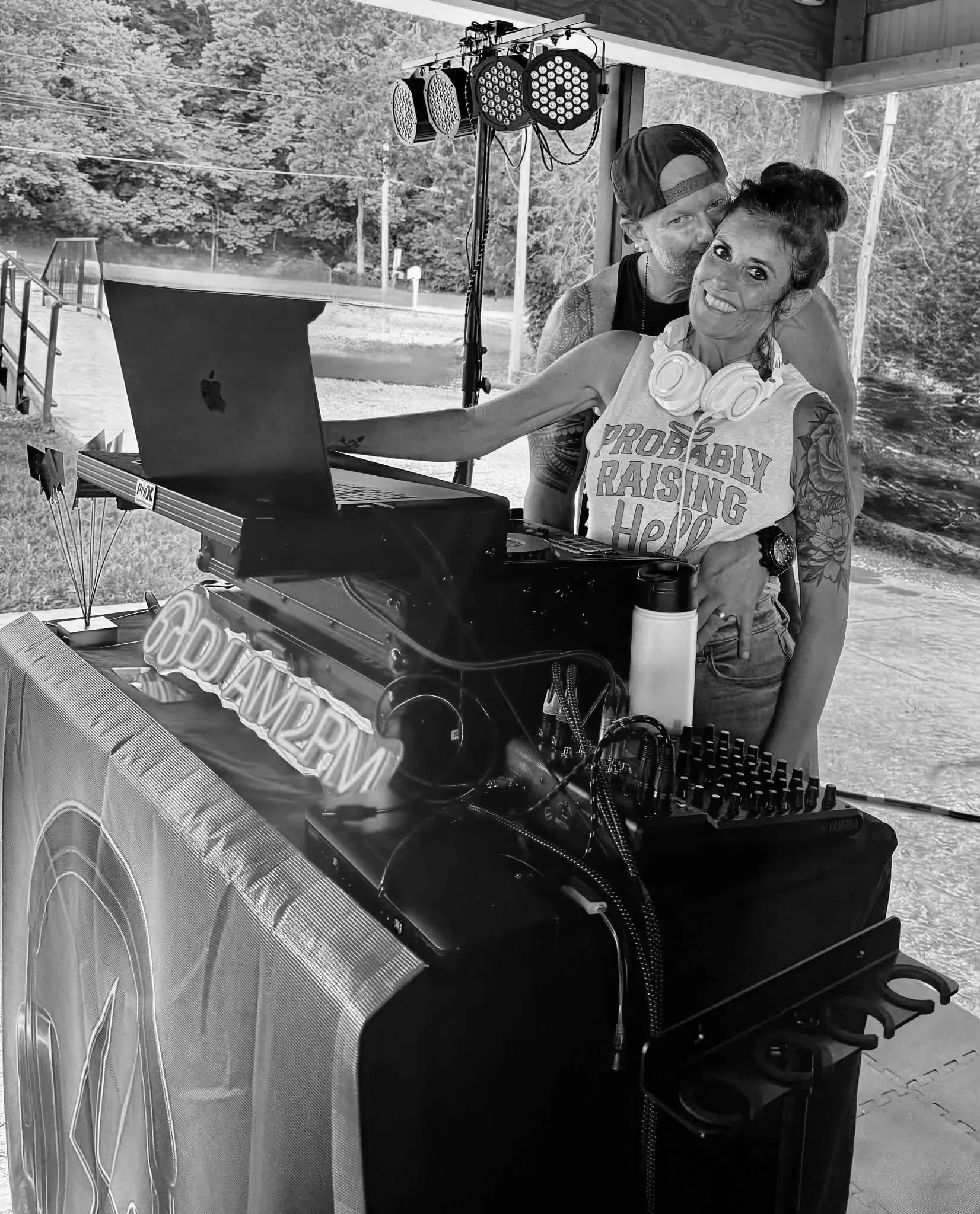 DJ AM2PM husband-and-wife DJ team performing together at weddings, bars and private events
