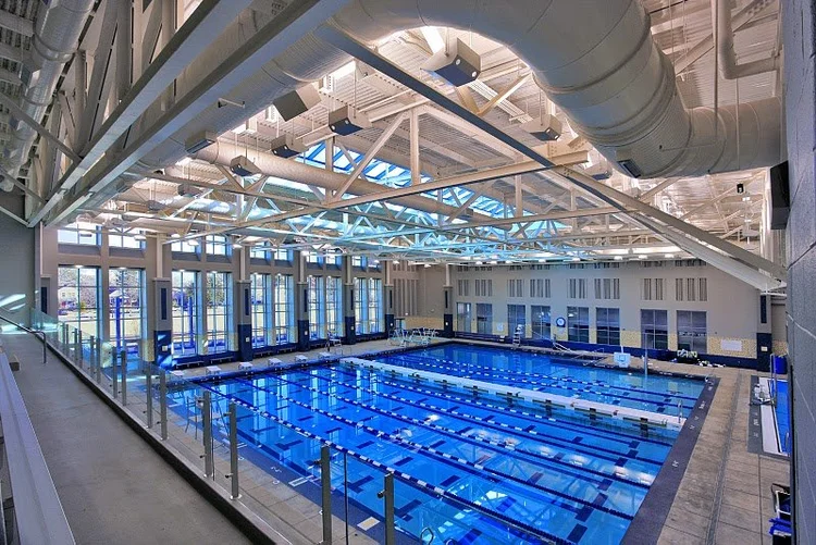 The main pool seen from the mezzanine