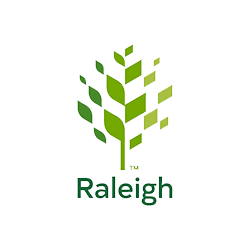 Green abstract tree with leaves, logo for Raleigh