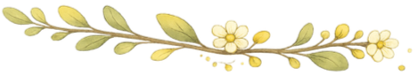 Decorative branch with yellow and white flowers and green leaves.