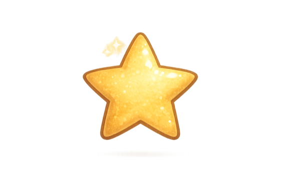 A star-shaped cookie with a yellowish glaze, placed on a white surface.