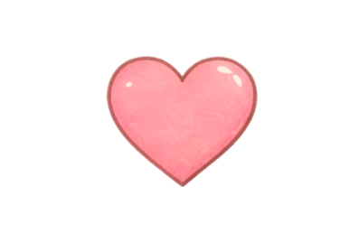 Pink heart with a yellow and red background.