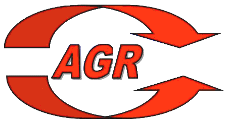 AGR logo with red and black colors and stylized arrows.