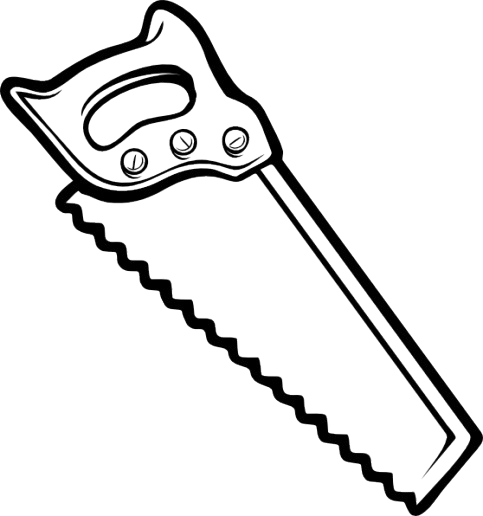 Outline of a hand saw.
