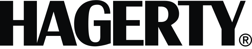 The Hagerty logo with bold black text. A partner company written by Hardin Insurance