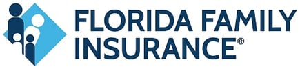 Florida Family Insurance logo with a blue hexagon and stylized family members, logo used to show partnership with Hardin Insurance to sell Homeowners