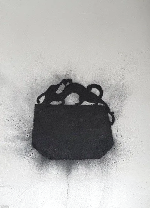 Stamp                                                                                                     "30 1/4” x 23” charcoal on paper 2020