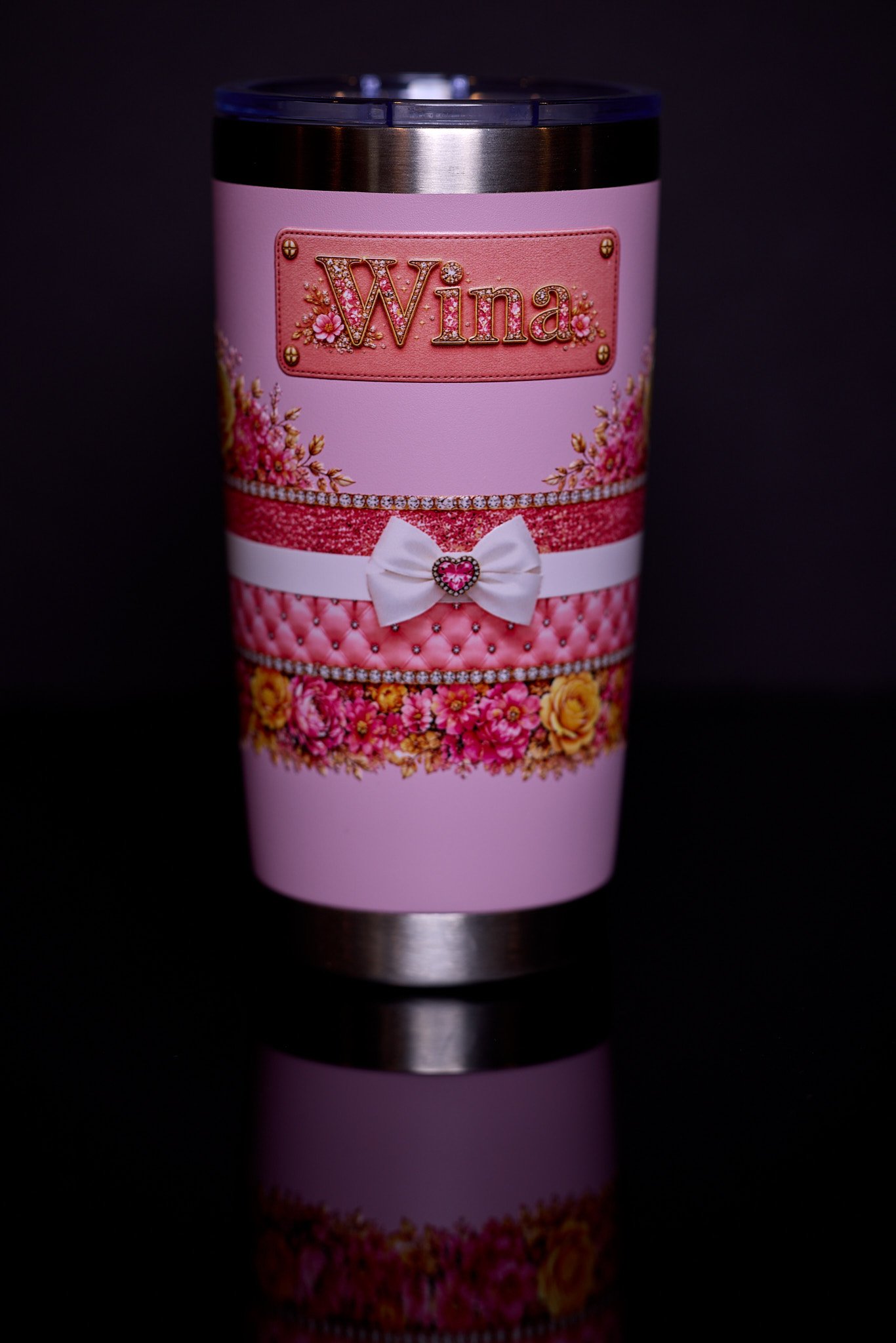 Personalized floral tumbler — your name, your colors, your everyday favorite.