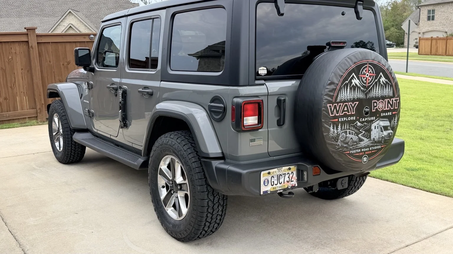 Custom spare tire cover — Waypoint design