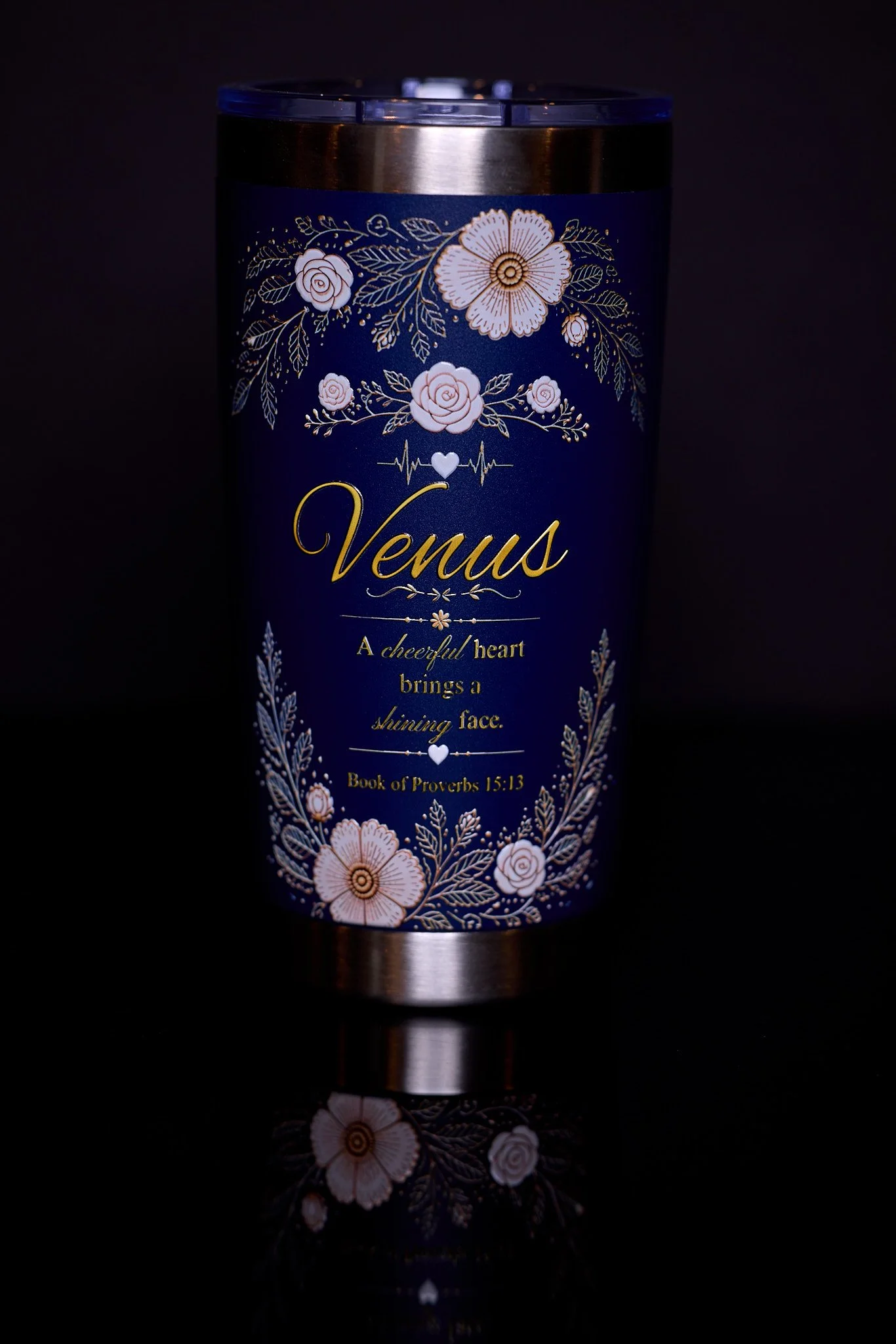Personalized floral tumbler — everyday essentials with a personal touch.