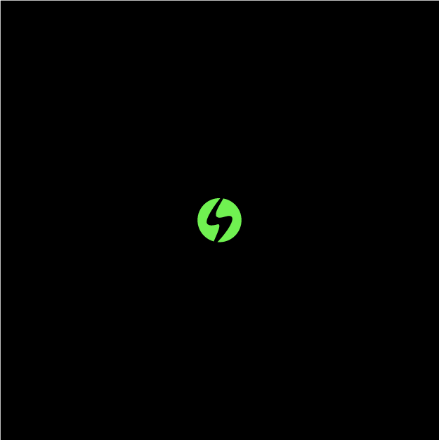 Icono de Lightning en color verde sobre fondo negro.