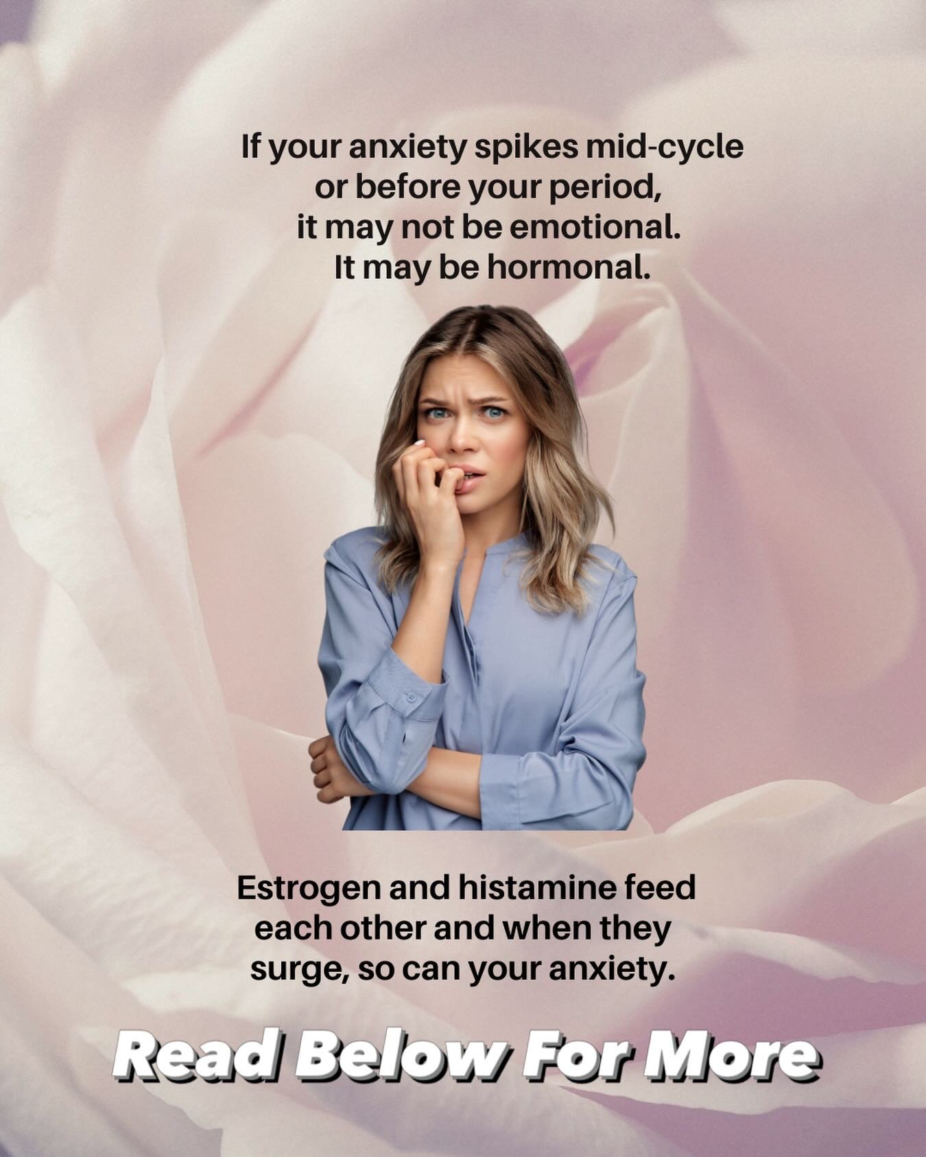 Not all anxiety starts in the mind.
Sometimes, it starts in your hormones.

Here&rsquo;s how it works:

&rarr; Estrogen naturally rises before ovulation and during the late luteal phase.
&rarr; That estrogen triggers histamine release, which affects 