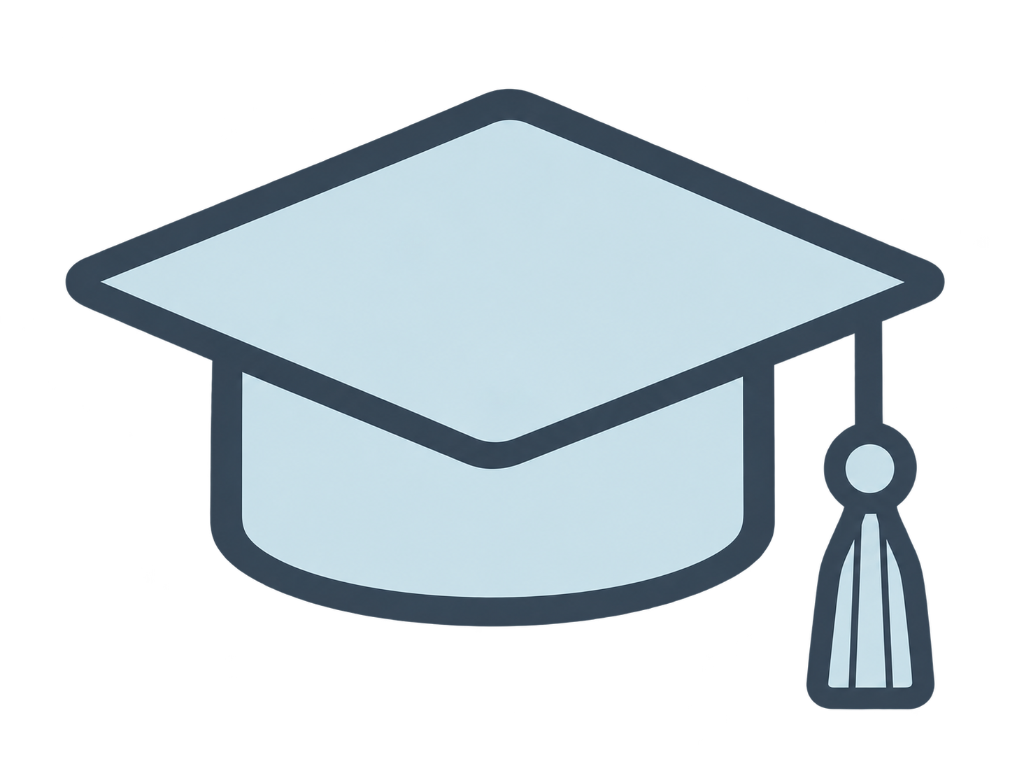 Digital illustration of a graduation cap with a tassel.