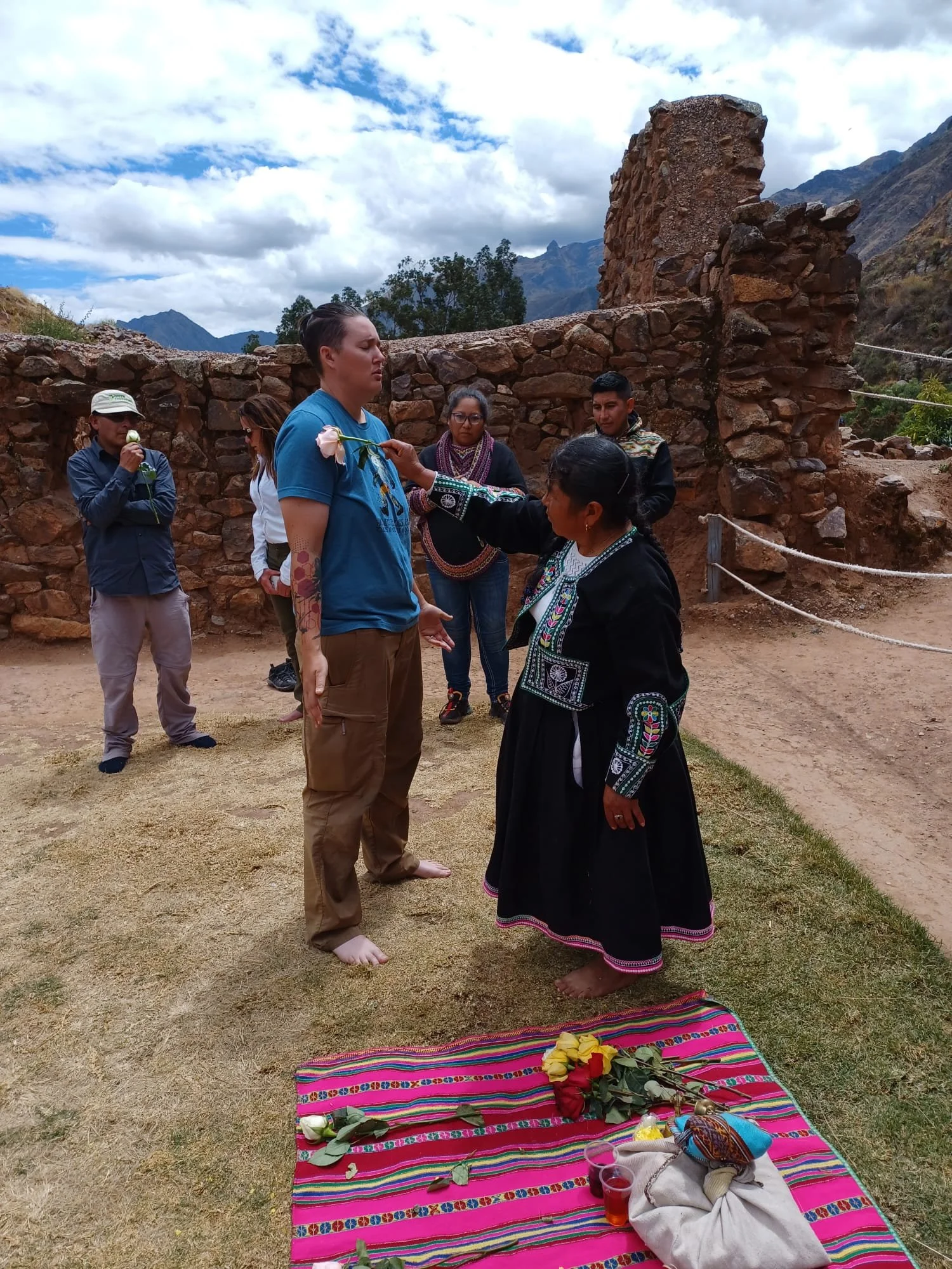 Rose Ceremony with Quechua Priestess in Sacred Valley, Peru