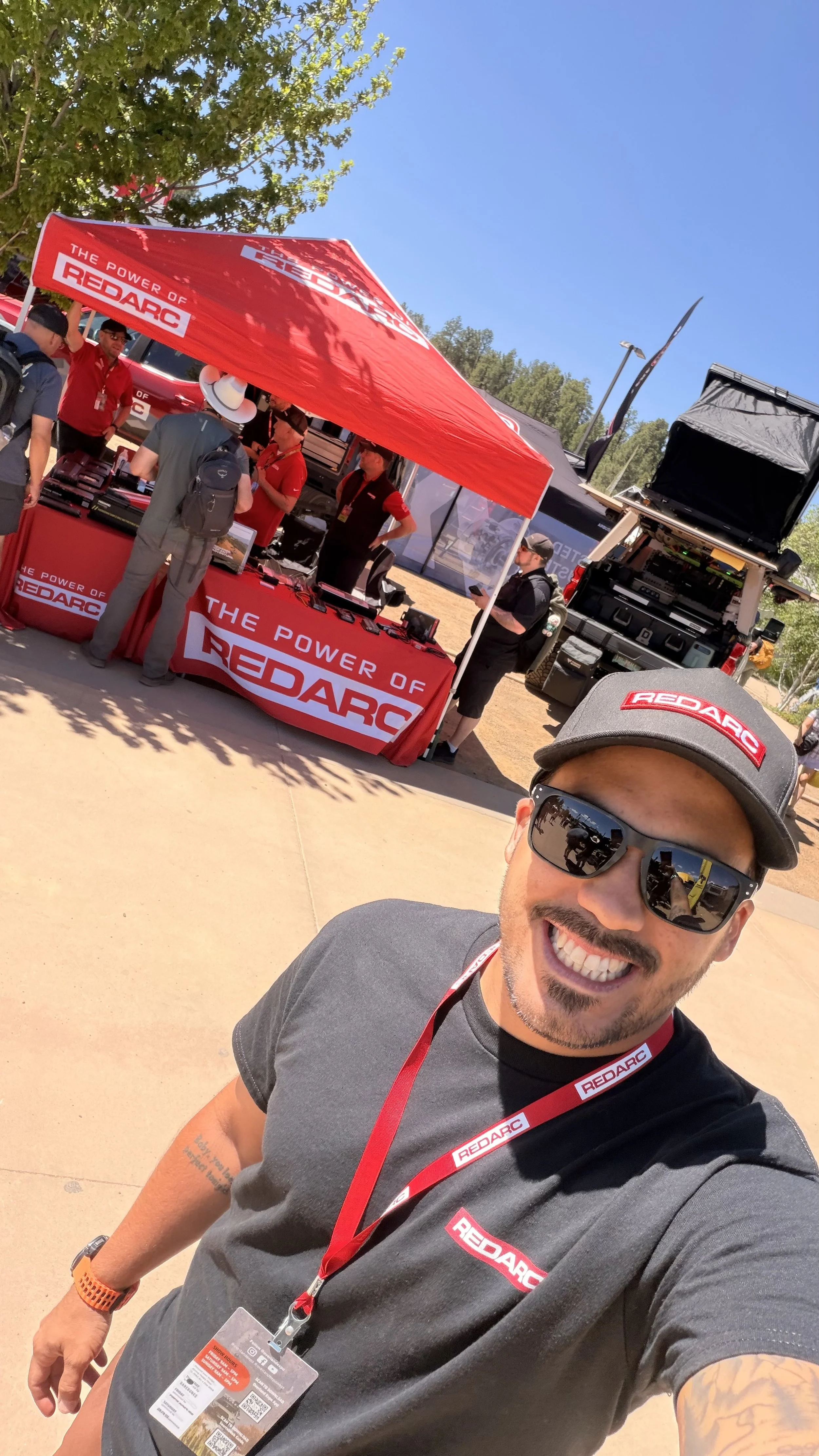 INCIARTE4X4 representing REDARC at an outdoor overland event and connecting with the off-road community.