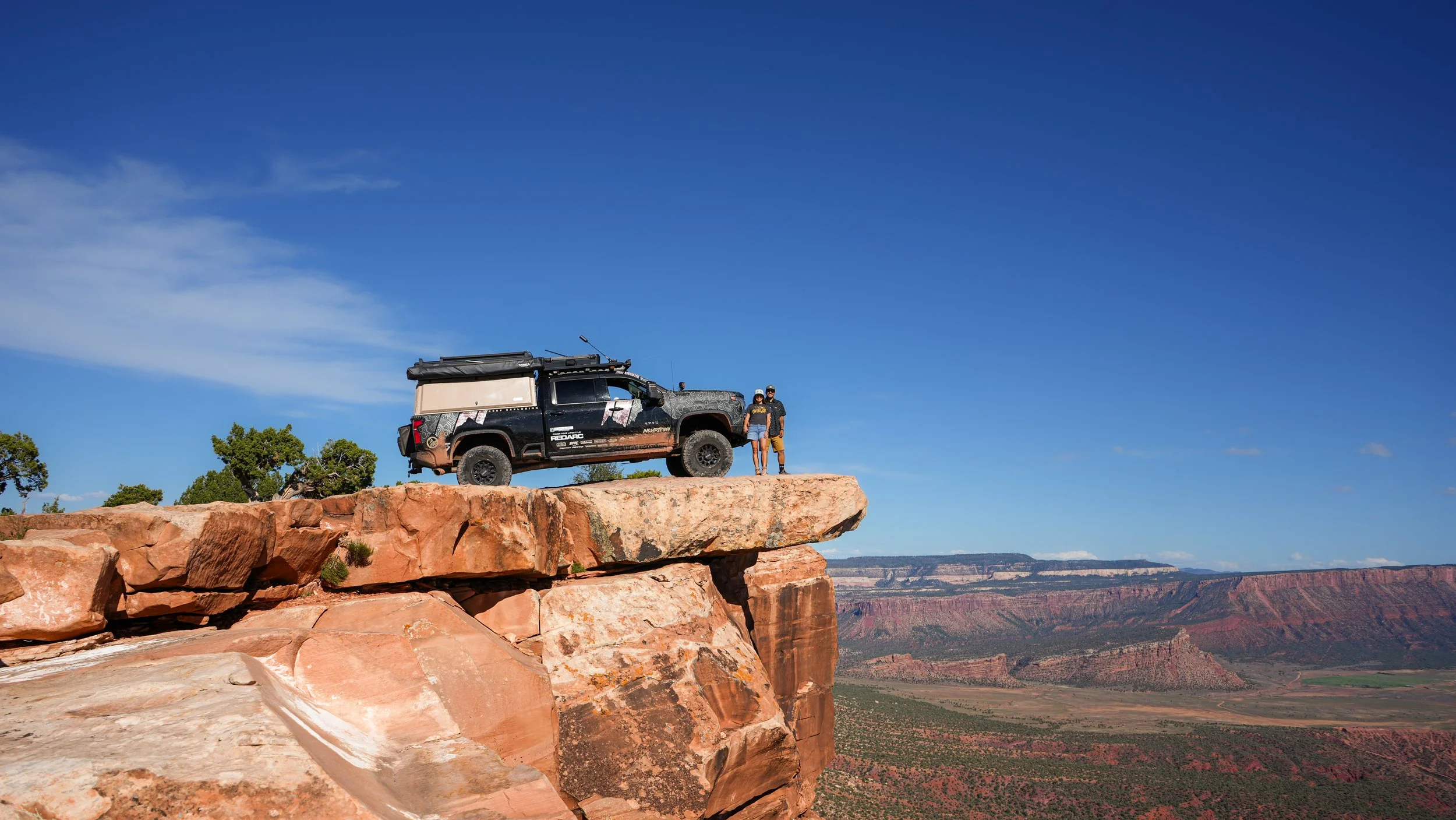 INCIARTE4X4 Chevrolet Silverado 2500 overland build parked at a scenic canyon overlook during an off-road adventure at Top of the World UTAH