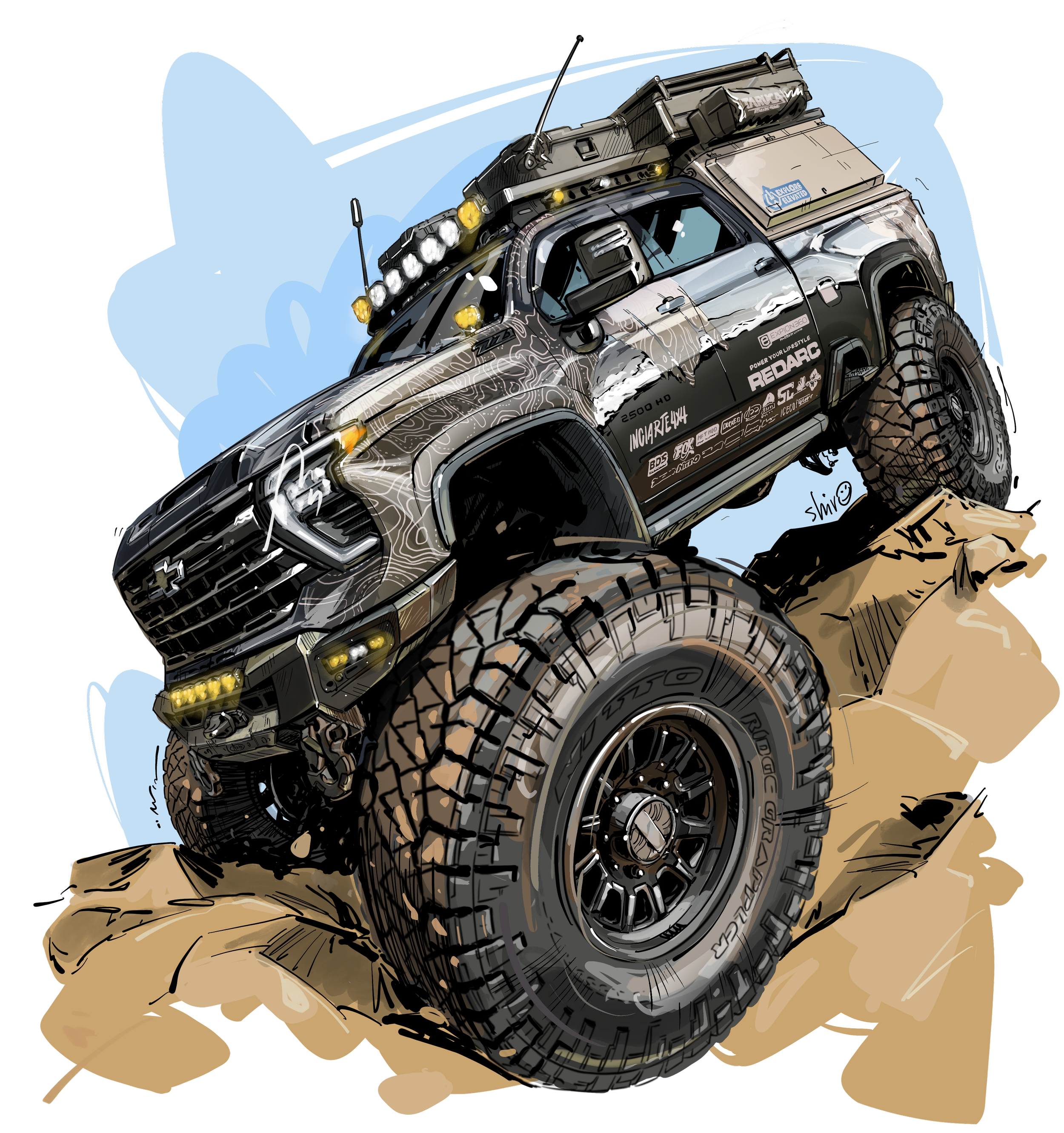 INCIARTE4X4 Chevrolet Silverado 2500 overland build equipped for off-road travel and camping adventures.