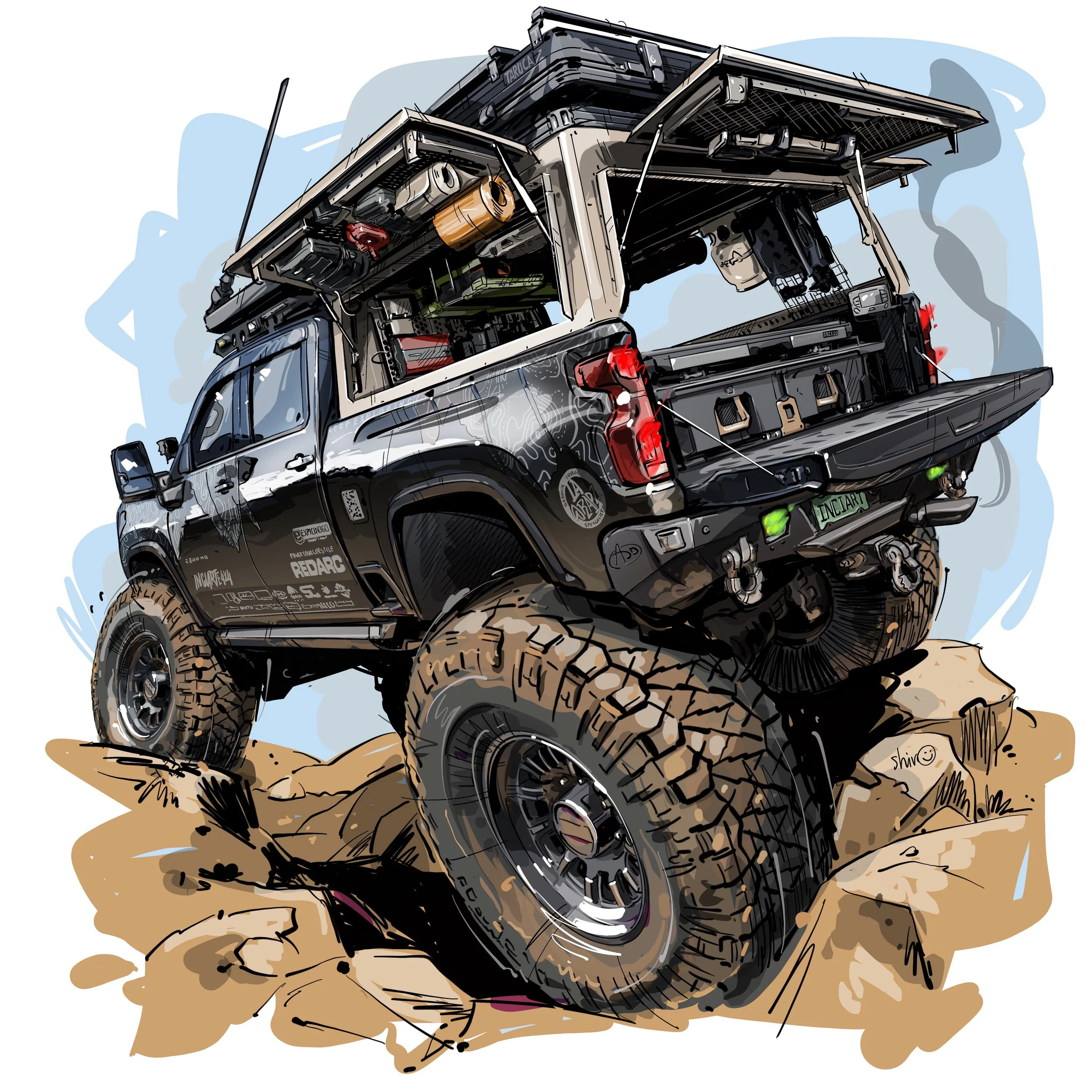 INCIARTE4X4 Chevrolet Silverado 2500 overland build equipped for off-road travel and camping adventures.