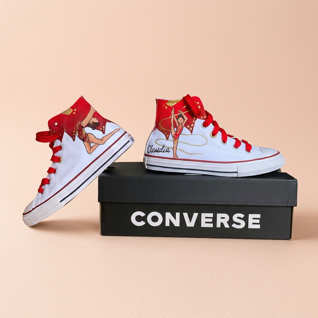 Zapatillas pintadas a mano_Regalo para Comunión.
