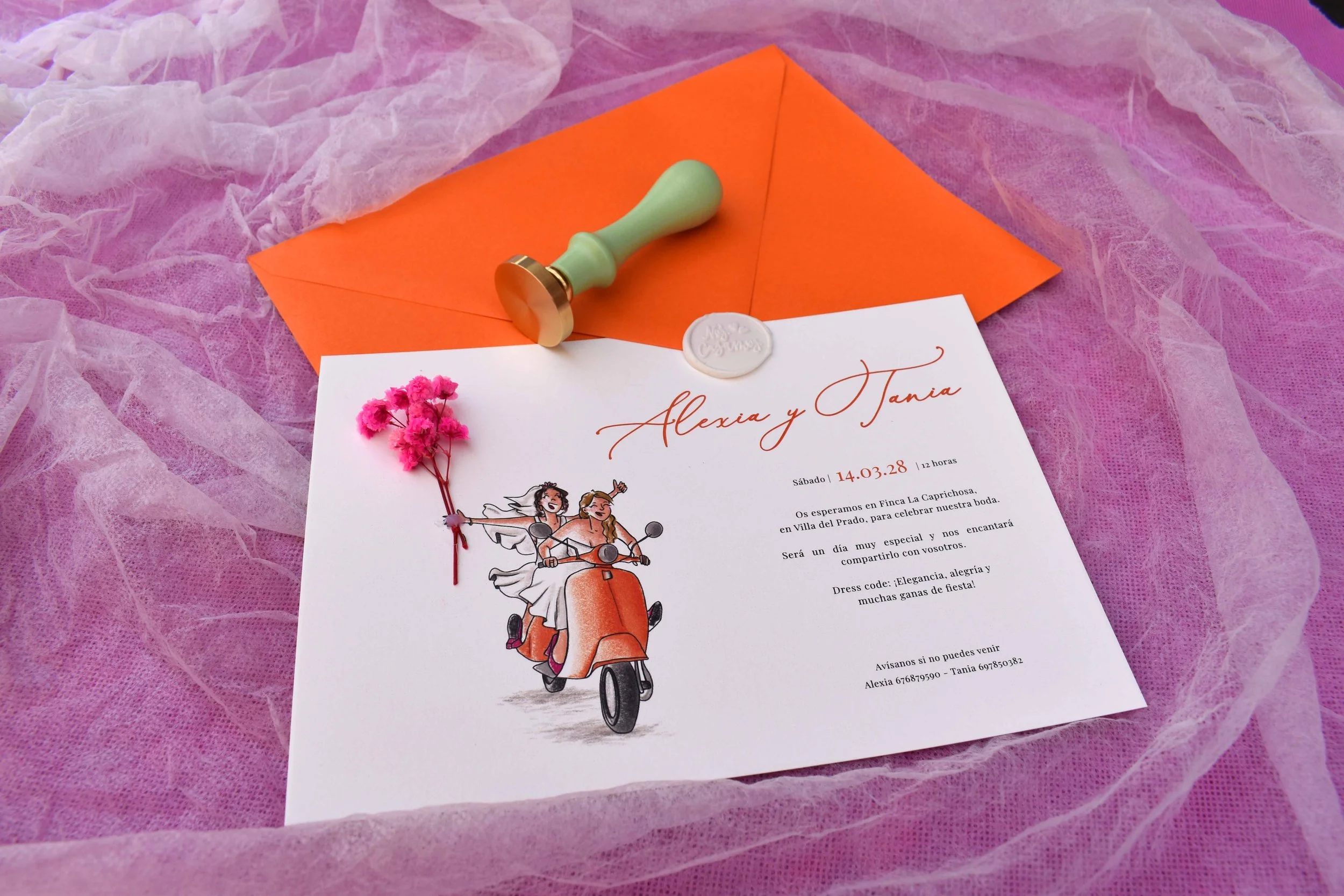 Invitación de boda con flores preservadas | Encuentro