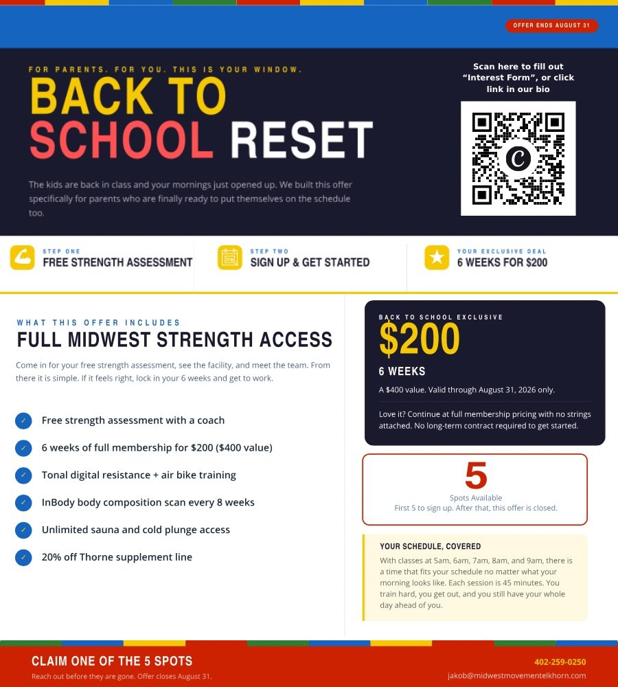 Parents, the kids are back in school. Now it&rsquo;s time to get YOU back into a routine! 💪🏼

We&rsquo;re launching a Back to School Reset specifically for parents who finally have a little more flexibility in their mornings.

For just $200, you&rs