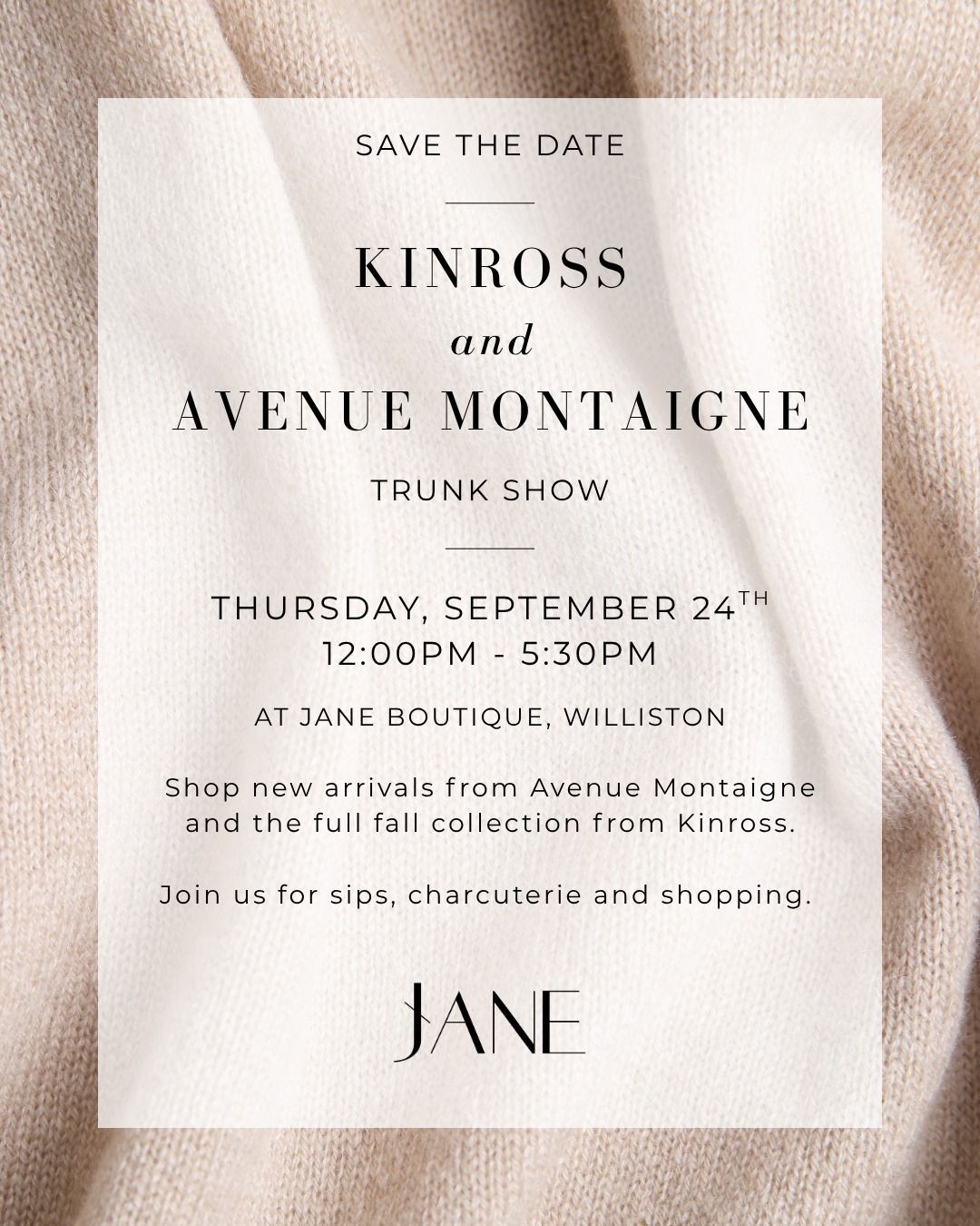 Avenue Montaigne and Kinross Trunk Show