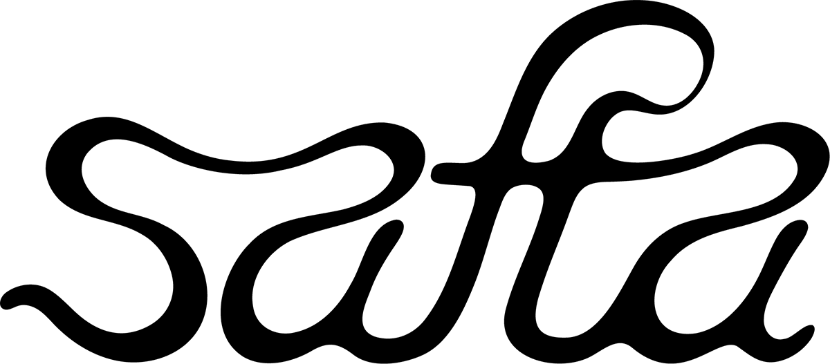 Black and white logo for a yoga studio in East Falls, Philadelphia, Safta.