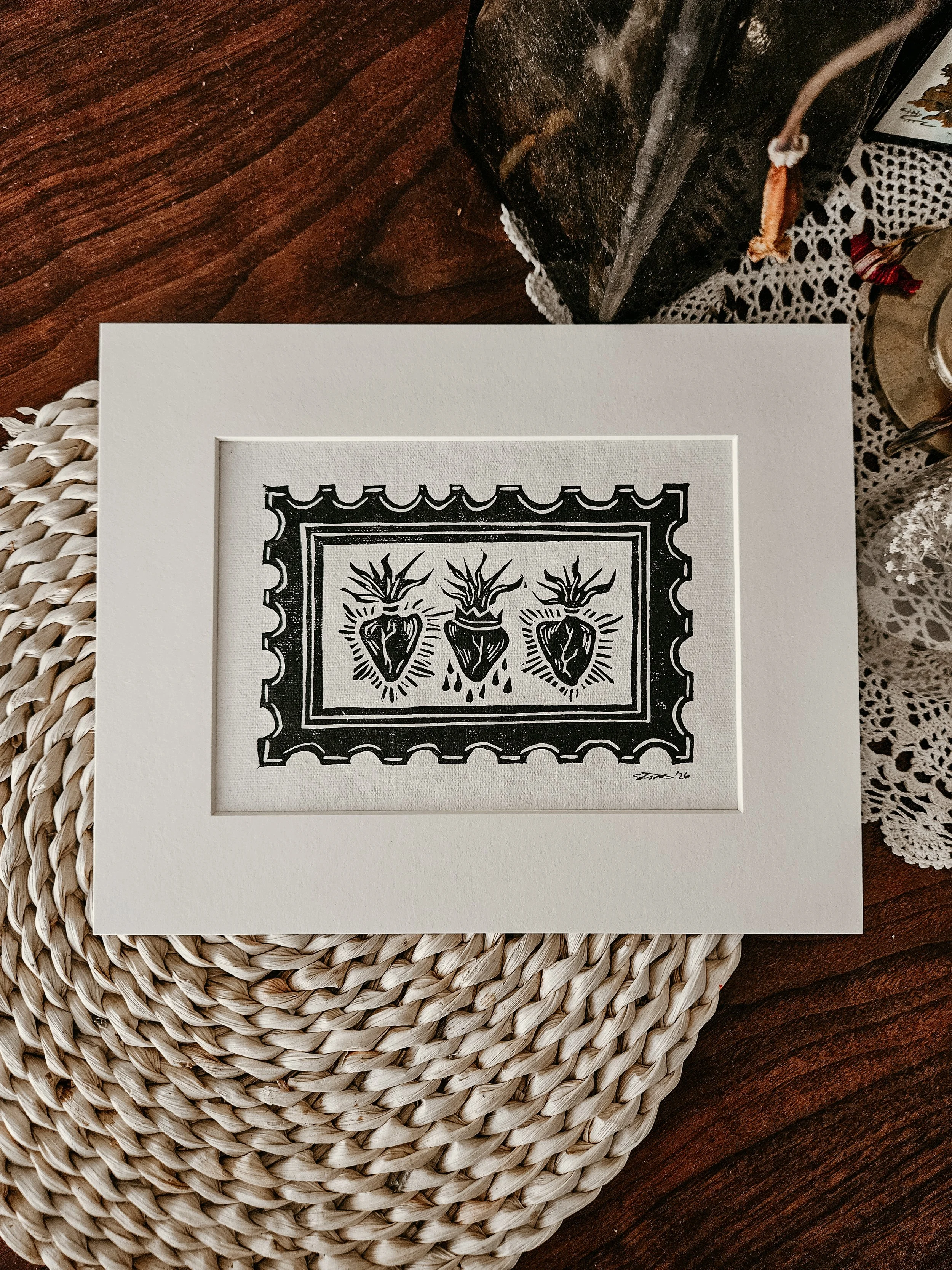 Sacred Hearts Postage Stamp