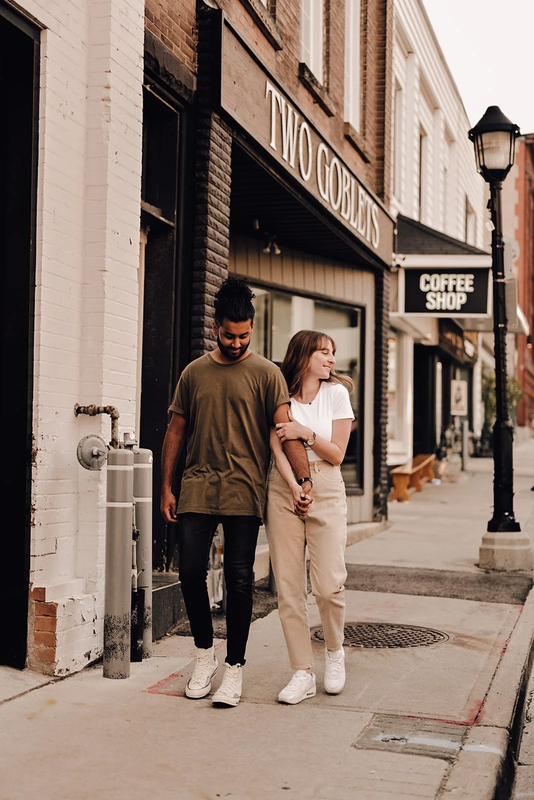 Nathan & Sarah - Show & Tell Coffee & 18 Tailor Shoppe - Downtown Kitchener Couples Lifestyle Session - Kitchener-Waterloo Couples Photography - By Stone + Flint Co. -68.jpg