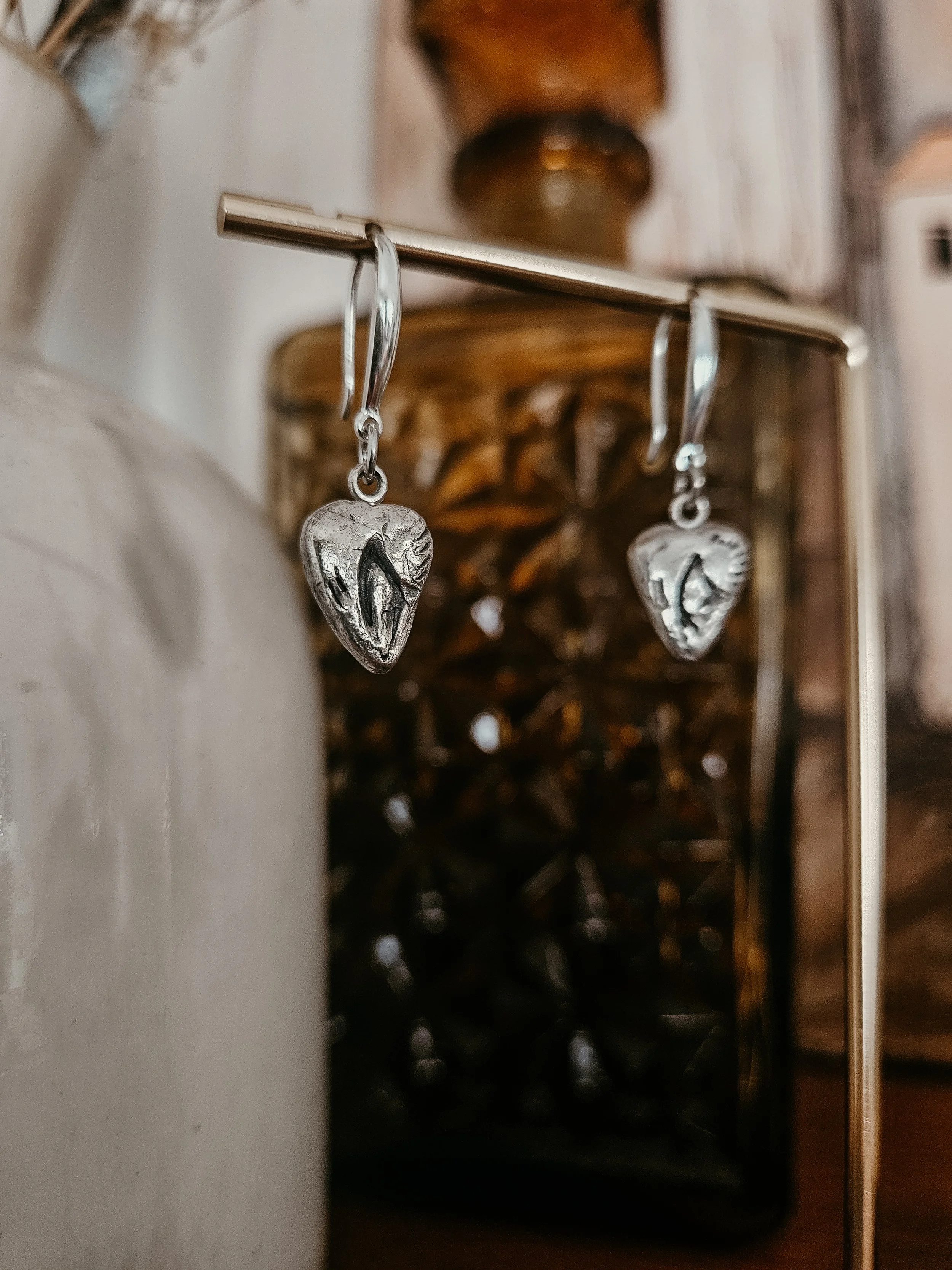 Sacred Heart Drop Earrings
