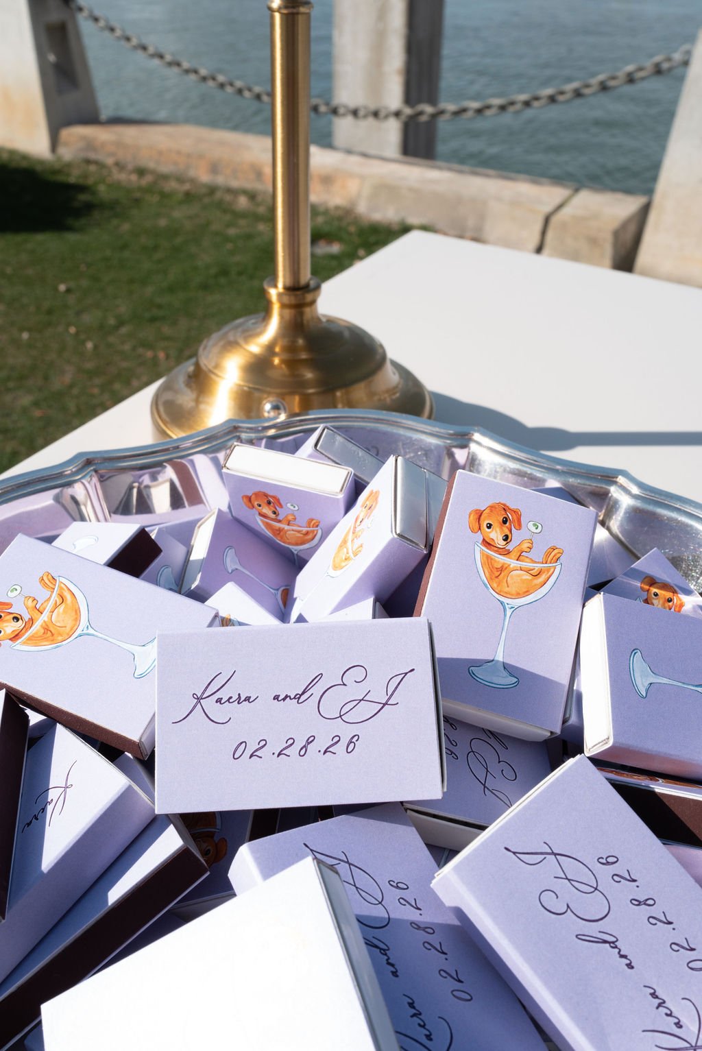 custom dog details wedding reception matches ideas.JPG