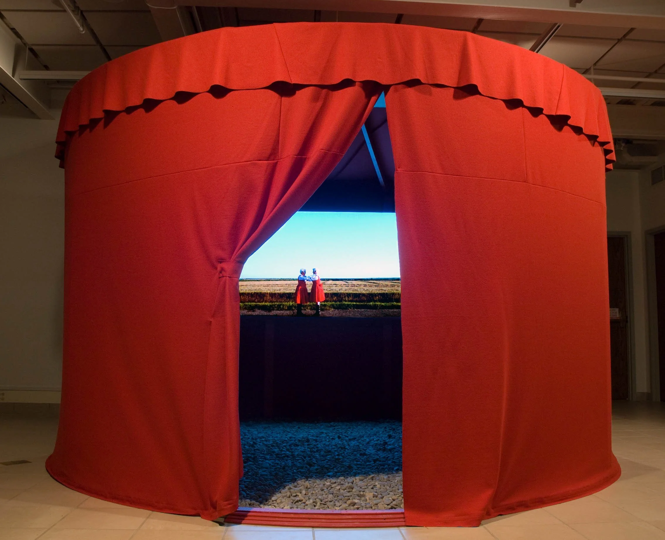 Amalie Atkins, "Embrace" 2013, photographs, video installation and performance. Installation view at the College Art Galleries, Saskatoon, 2015. Copyright of the artist.
