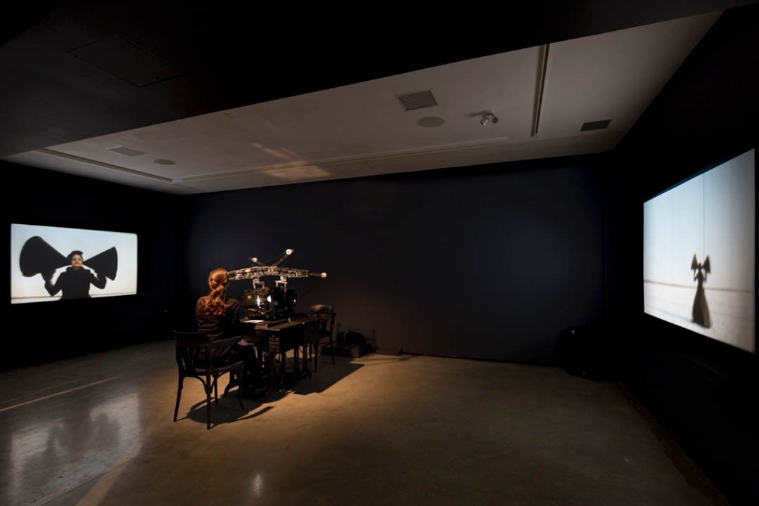 Amalie Atkins, 'Listening to the Past / Listening to the Future' 2019, film. Installation view, MacKenzie Art Gallery, Regina, 2020. Copyright of the artist. Photo: Mackenzie Art Gallery.