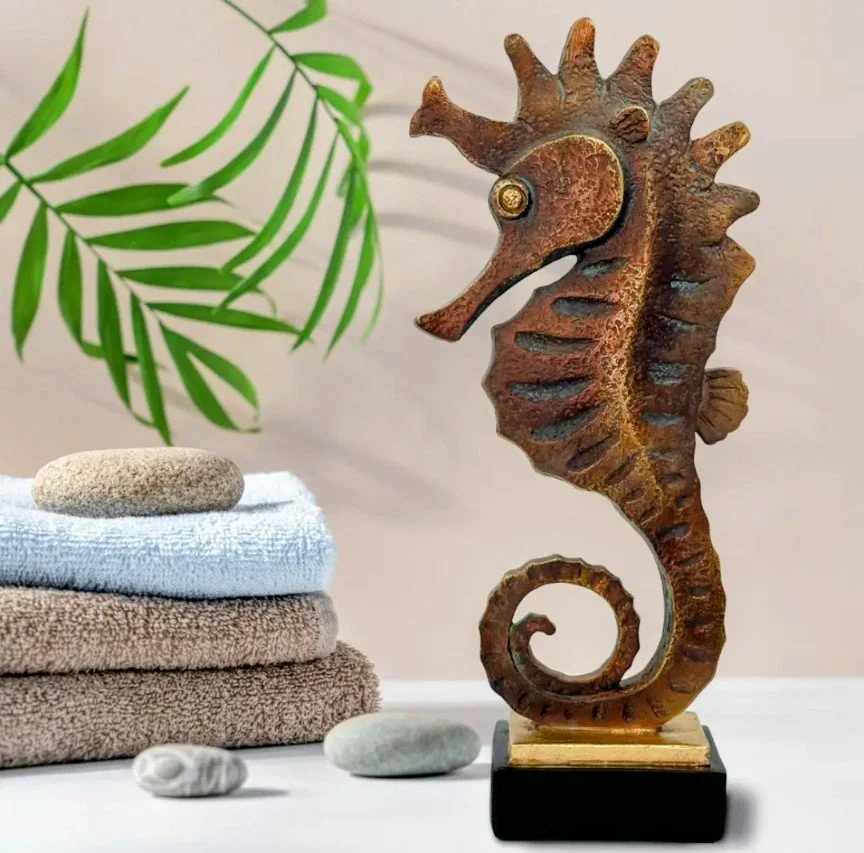 Nautical Charm Seahorse Statue